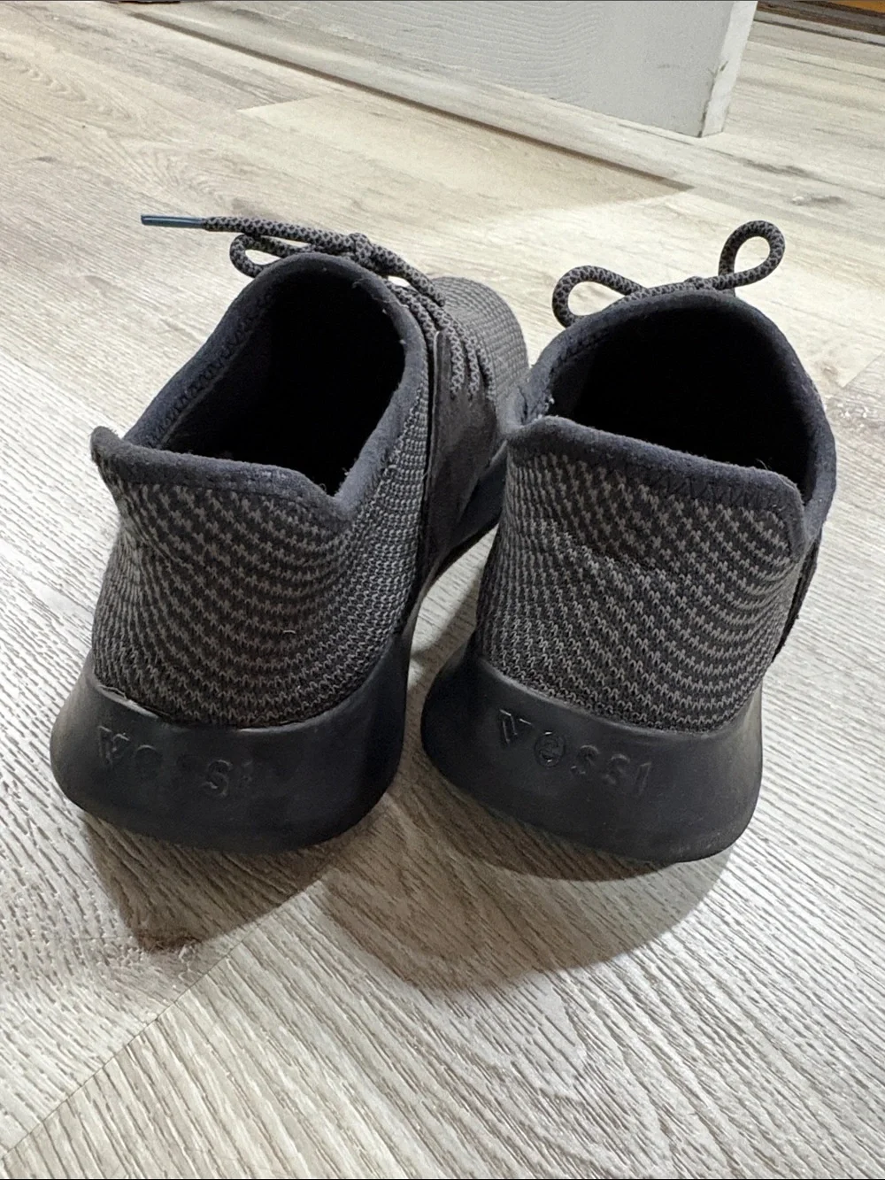 Vessi Men's Charcoal Knit Lace-Up Sneakers